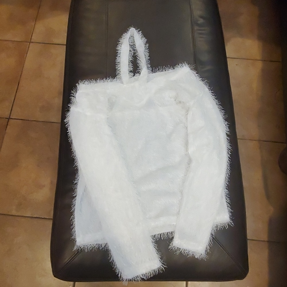 White shag sweater... reposh.